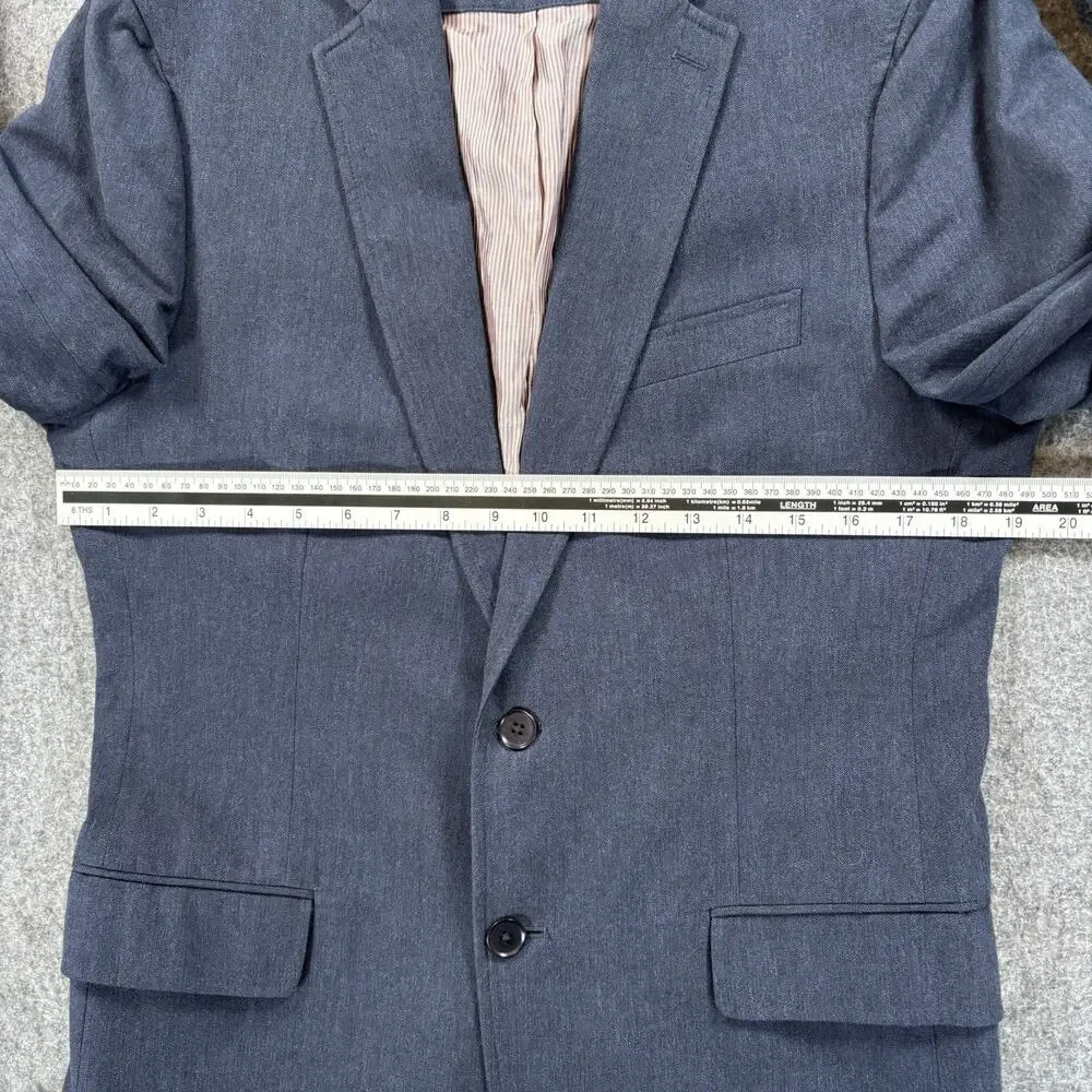 Banana Republic Mens 38R Tailored Fit Navy Blue Herringbone Cotton Blazer Jacket